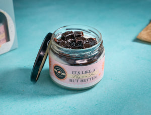 Brownie baked cheesecake jar