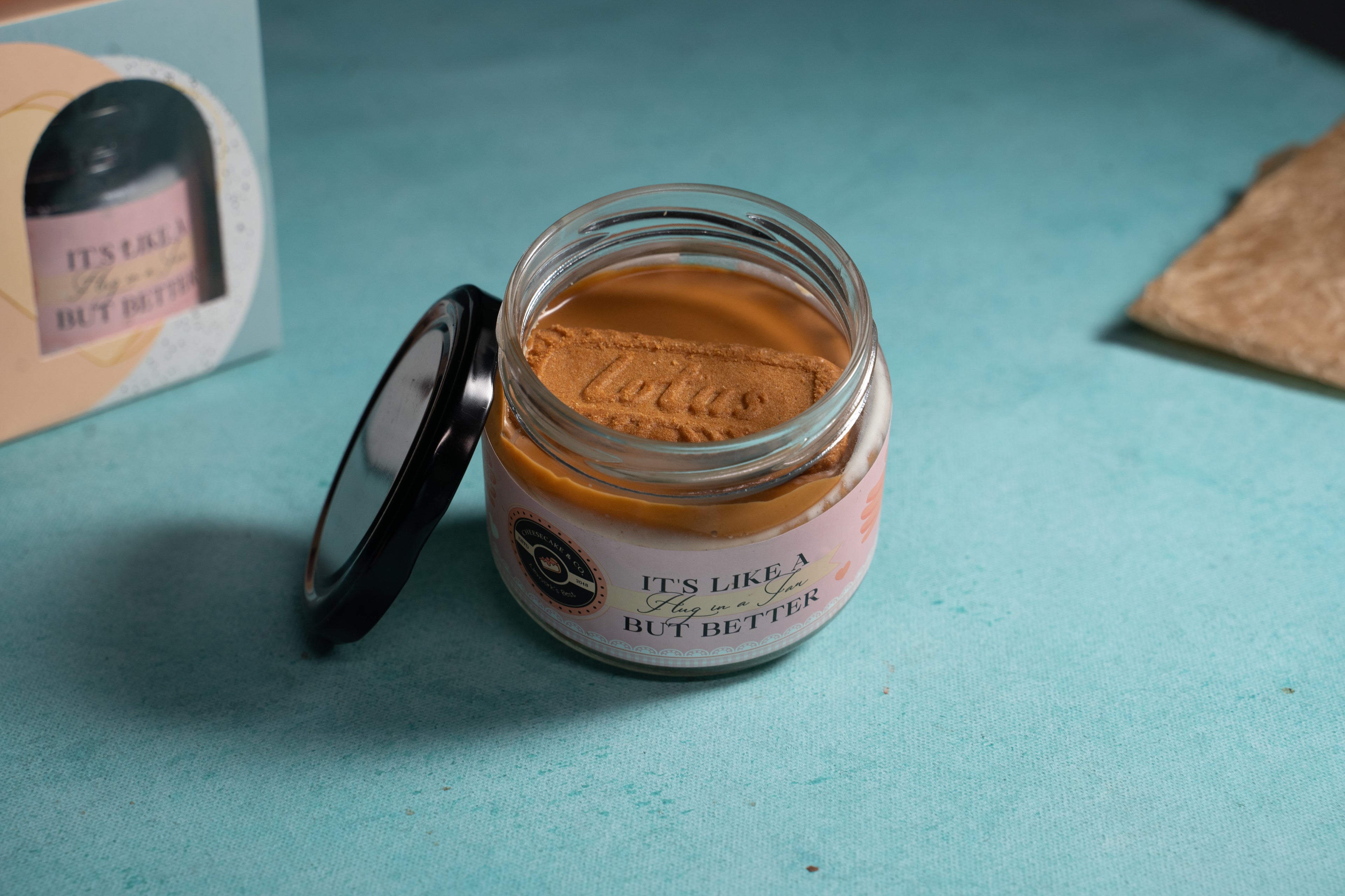 Lotus biscoff baked  cheesecake jar